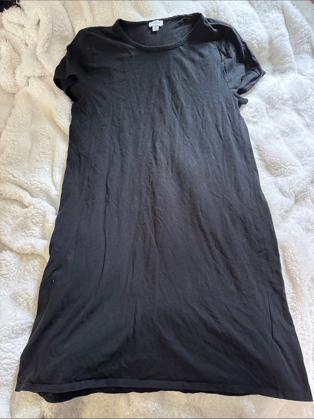 J. Crew Black Short-Sleeve Crewneck Tee Dress